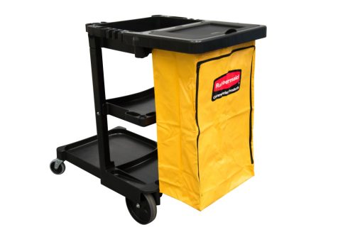 Úklidový/hlídací vozík Rubbermaid se 2 pevnými koly - černý