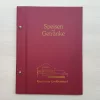 KLASICKÝ ŠROUBOVACÍ DRŽÁK JÍDELNÍHO LÍSTKU BORDÓ KOŽENKA, S POTISKEM LOGA, S 8 KUSY FÓLIÍ, FORMÁT A4