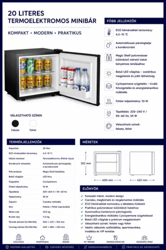 HOBBB Åbybro minibarová chladnička, 20 l