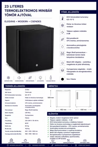 HOBBB Gjøl minibarová chladnička, 23 l