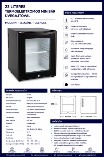 HOBBB Brovst minibarová chladnička, 23 l