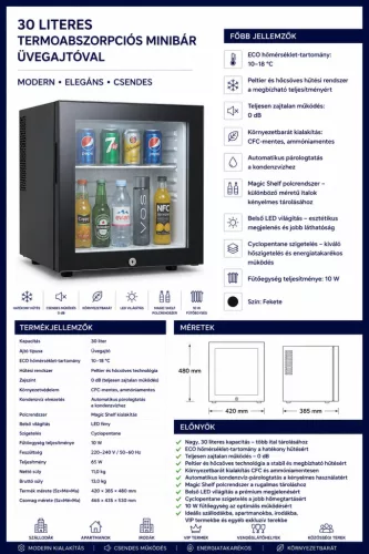 HOBBB Klitmøller minibarová chladnička, 30 l