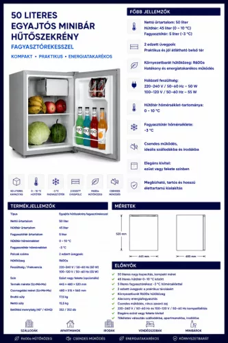 HOBBB Hasselager minibarová chladnička, 50 l