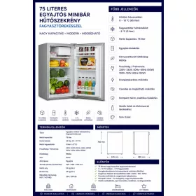 HOBBB Sundby minibarová chladnička, 75 l