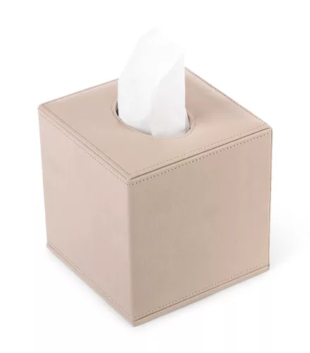 Manam box na kapesníky čtvercový, textil – přírodní, klasický, černý