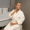 Serene luxusní velurový vaflový župan slonovinový XXL, 400 g
