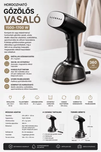 HOBBB Hellebæk napařovací žehlička, 1700 W