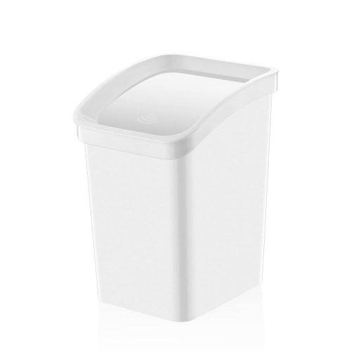 Plastový odpadkový koš Smart Click s odklápěcím víkem, bílý 12L