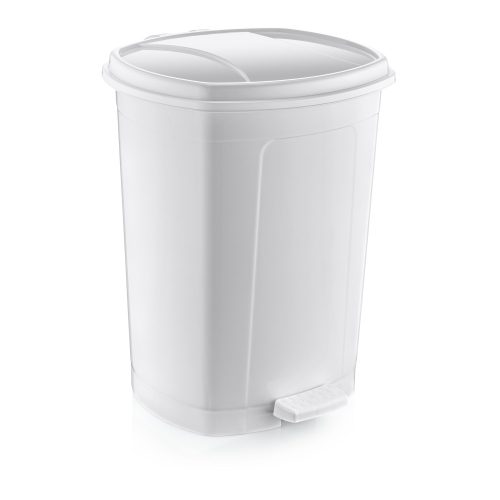 Plastový pedálový koš, bílý 50L