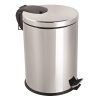 Nerezový pedálový koš, s tlumičem zavírání, 5L, lesklý