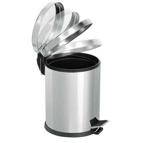 Nerezový pedálový koš, s tlumičem zavírání, 12L, lesklý
