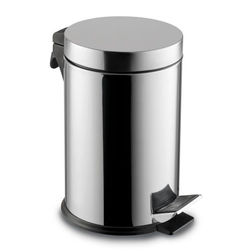 Nerezový pedálový koš, s odnímatelným plastovým kbelíkem, 20L, lesklý