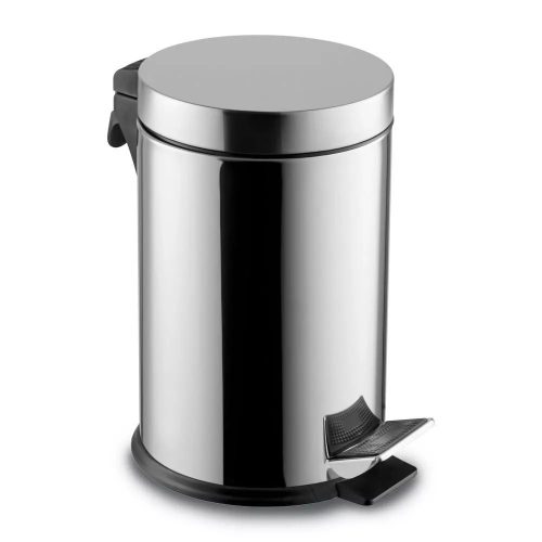 Nerezový pedálový koš, s vyjímatelným plastovým kbelíkem, 30L, lesklý