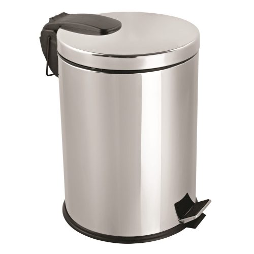 Nerezový pedálový koš, s odnímatelným plastovým kbelíkem, 40L, lesklý