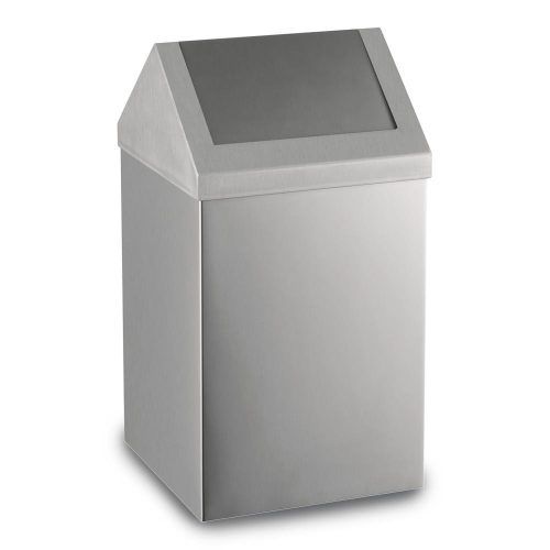 Nerezová popelnice s odklápěcím víkem, 36 L, mat