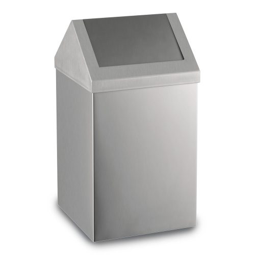 Nerezová popelnice s výklopným víkem, 80 L, mat
