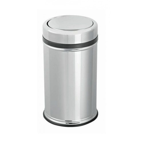 Nerezový válcový odpadkový koš s výklopným víkem 11L, lesklý