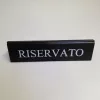 RISERVATO cedulka „Rezervováno", černá koženka, s bílým nápisem, velká