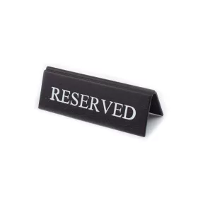   RESERVED cedulka „Rezervováno", černá koženka, s bílým nápisem, malá
