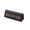 RESERVED cedulka „Rezervováno", černá koženka, se zlatým nápisem, malá
