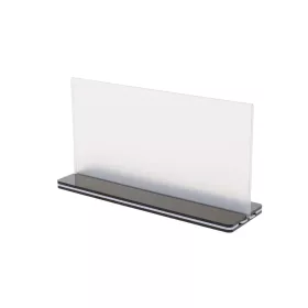 Plexi tábla fekete talppal, 20×10 CM, fekvő
