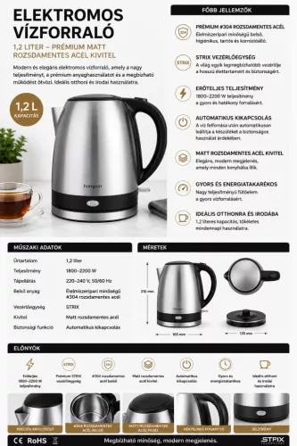 HOBBB Svendborg rychlovarná konvice, 1,2 l
