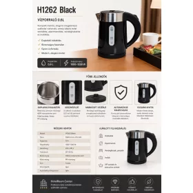 HOBBB 0,6l černá rychlovarná konvice