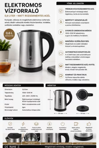 HOBBB Hjørring rychlovarná konvice, 0,6 l