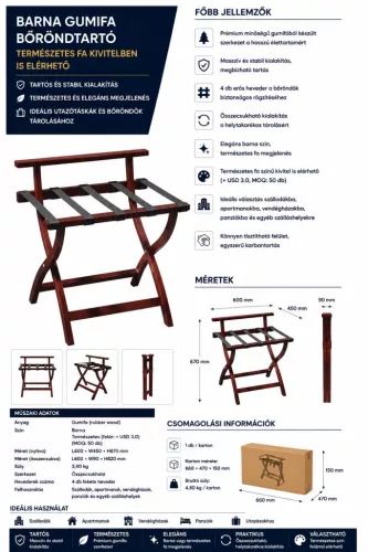HOBBB Holmstrup stojan na zavazadla, hnědý