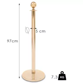 Zahrazovací sloupek s lanem zlaté barvy, 7,3kg (KOA)