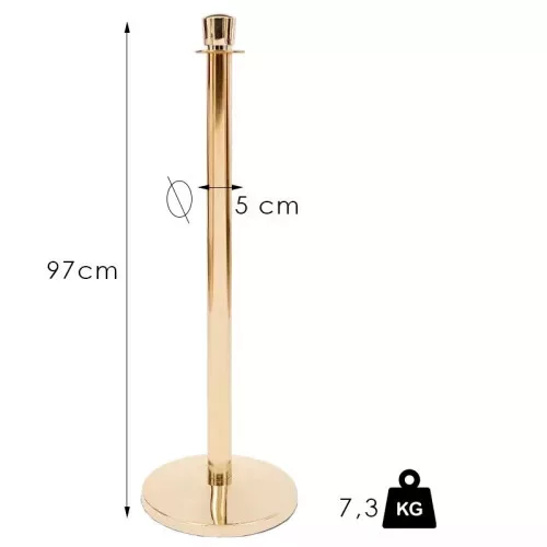 Zlatý zahrazovací sloupek s lanem, 7,3kg (KOAC)