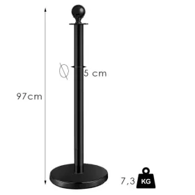 Zahrazovací sloupek s lanem černý, 7,3kg (KOB)