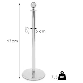 Chromový zahrazovací sloupek s lanem, 7,3kg (KOKC)