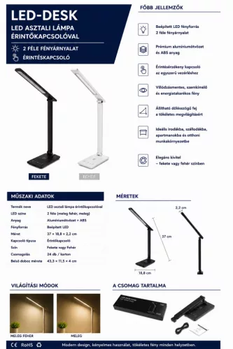 HOBBB Dis stolní lampa, černá