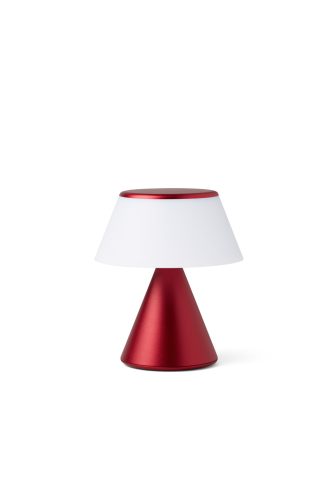 Přenosná LED lampa Lexon Luma M se synchronizací barev - tmavě červená