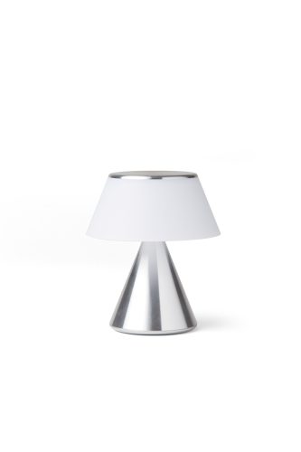 Přenosná LED lampa Lexon Luma M se synchronizací barev - hliník