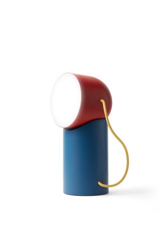 Přenosná led lampa Lexon Orbe s pohyblivou hlavou - modrá/červená/žlutá