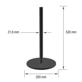   Muzejní zahrazovací sloupek s lanem černé barvy, 3,7kg (MOB)