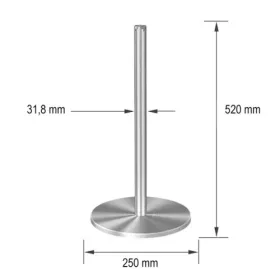   Muzejní zahrazovací sloupek s lanem chromové barvy, 3,7kg (MOK)