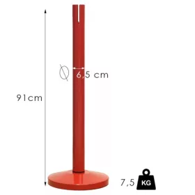   Standardní zahrazovací sloupek s pásem, 2.4m, bez pásu (NO-red)