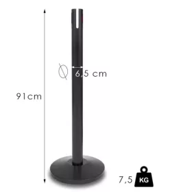   Standardní černý zahrazovací sloupek s pásem, 2.4m, bez pásu (NOF)