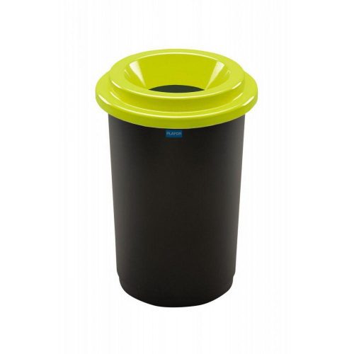 Plafor ECO kruhový, válcový odpadkový koš 50L černo/zelený
