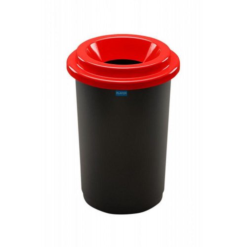 Plafor ECO kruhový, válcový odpadkový koš 50L černo/červený