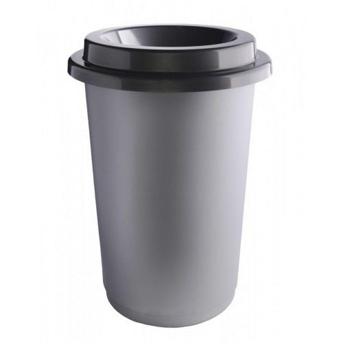 Plafor ECO kruhový, válcový odpadkový koš 50L ocelová barva