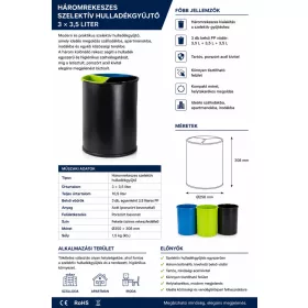   HOBBB Sejerø odpadkový koš na tříděný odpad do pokoje pro hosty, 10 l