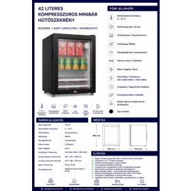 HOBBB Erslev minibarová chladnička, 42 l