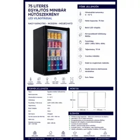 HOBBB Karby minibarová chladnička, 75 l