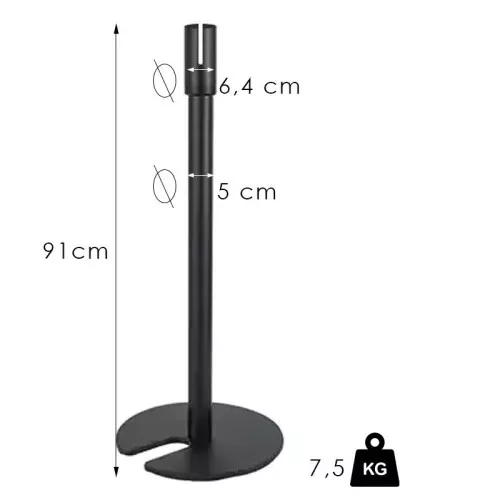 Řaditelný pásový zahrazovací sloupek, 2.4m, bez pásu (SOF)