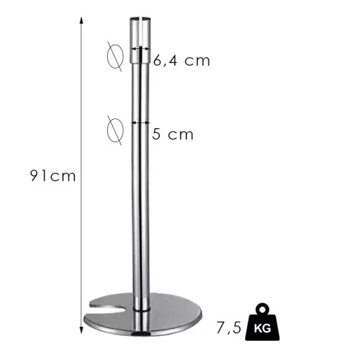 Řaditelný pásový zahrazovací sloupek, 2.4m, bez pásu (SOK)