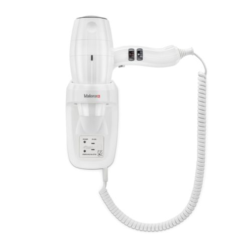 Valera Silent Jet Protect 2000 Shaver White - 2000 W - Nástěnný profesionální vysoušeč vlasů se zásuvkou pro holicí strojek